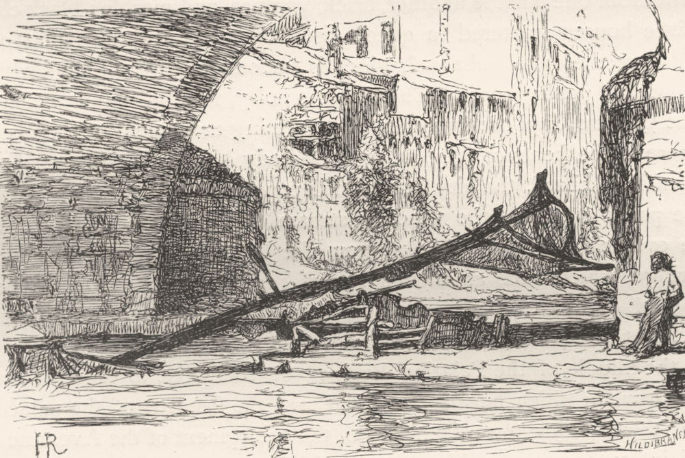 ROME. Fisherman, watch before his girella 1872 old antique print picture